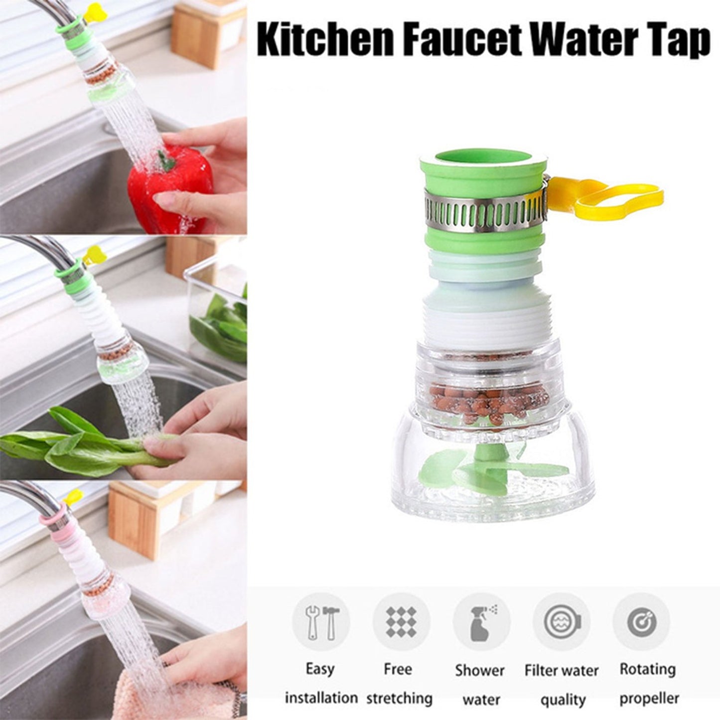 0208 360 Degree Water Saving Faucet Expandable Water Valve Splash Regulator - Happy Price - Image 2