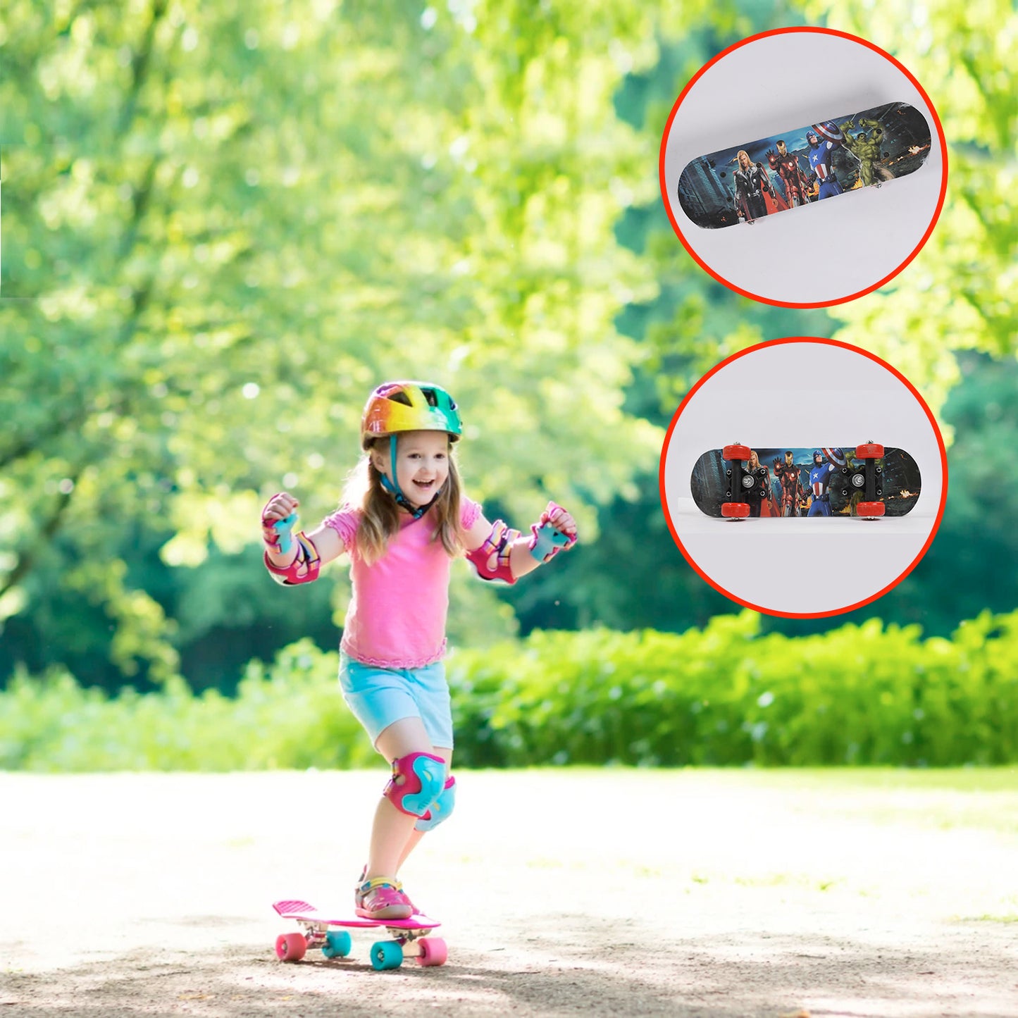 8042 Wood Skateboard for Kids, Teens, Adults - Lightweight & Portable - Happy Price - Image 7