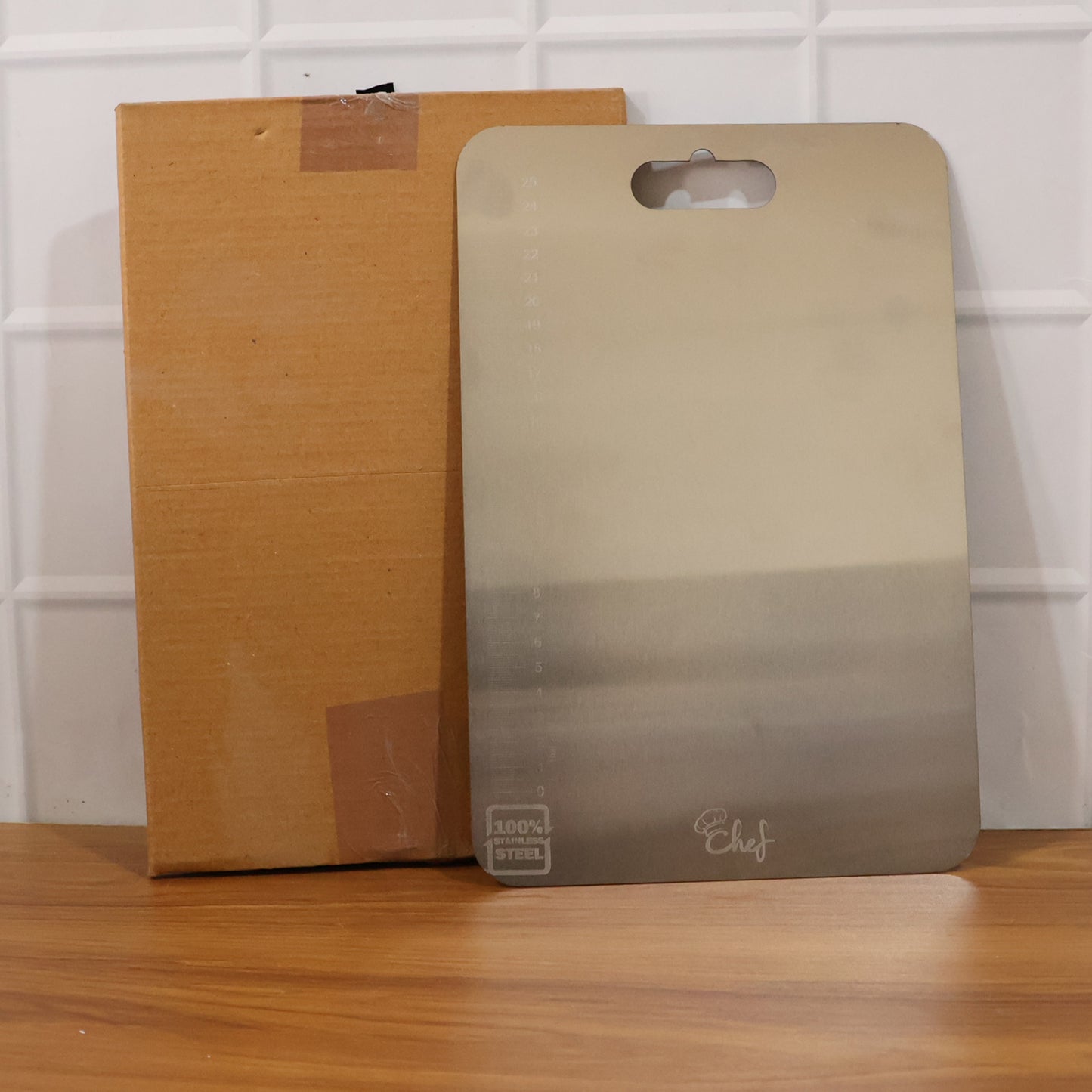 Large Stainless Steel Chopping Board for Kitchen - 31 x 20.5 cm, 1 Pc - Happy Price - Image 7