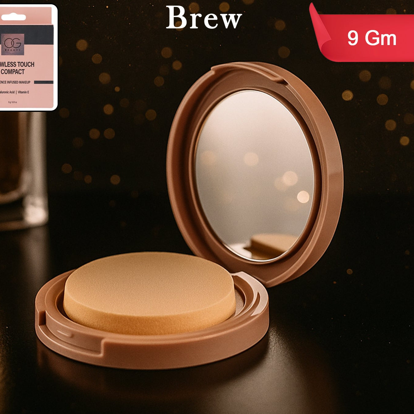OG Beauty Brew Compact Powder 9gm - Matte Finish Face Makeup - Happy Price - Image 1
