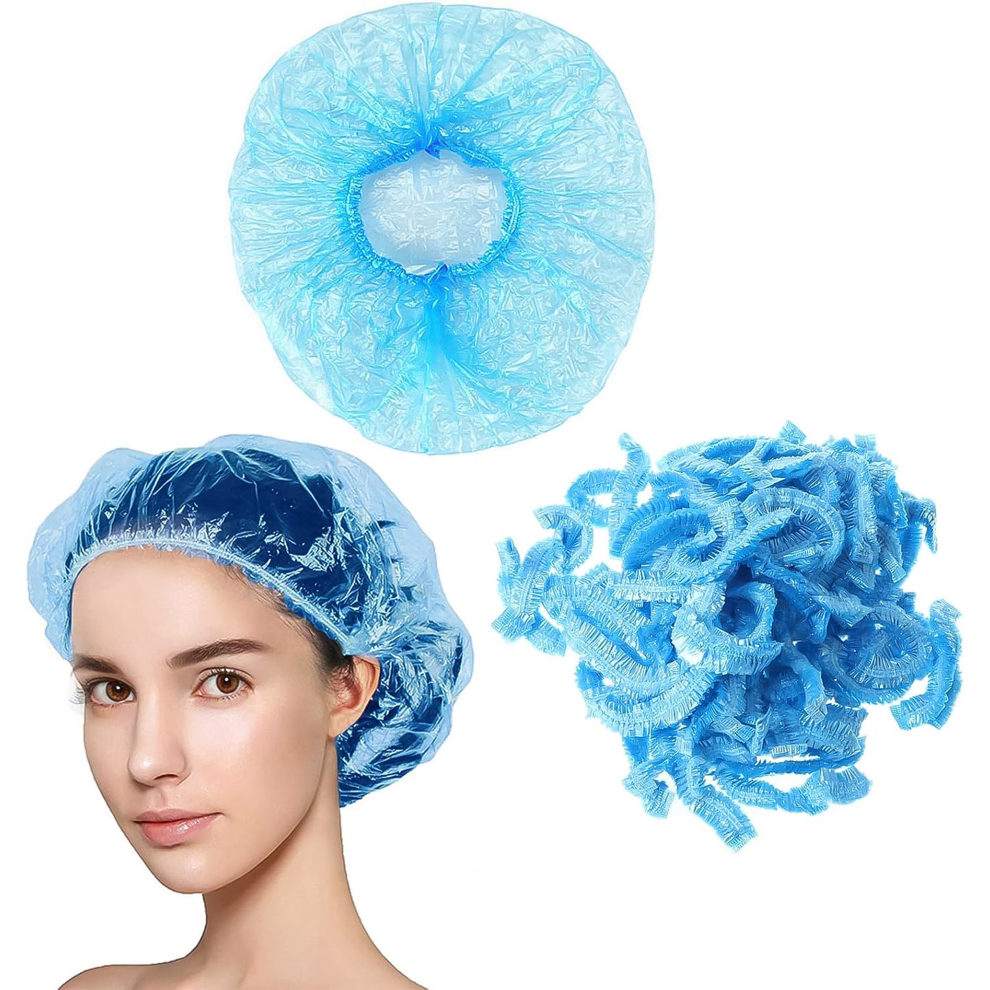 Shower Cap Waterproof Disposable Shower Cap 100 Pieces - Happy Price - Image 2