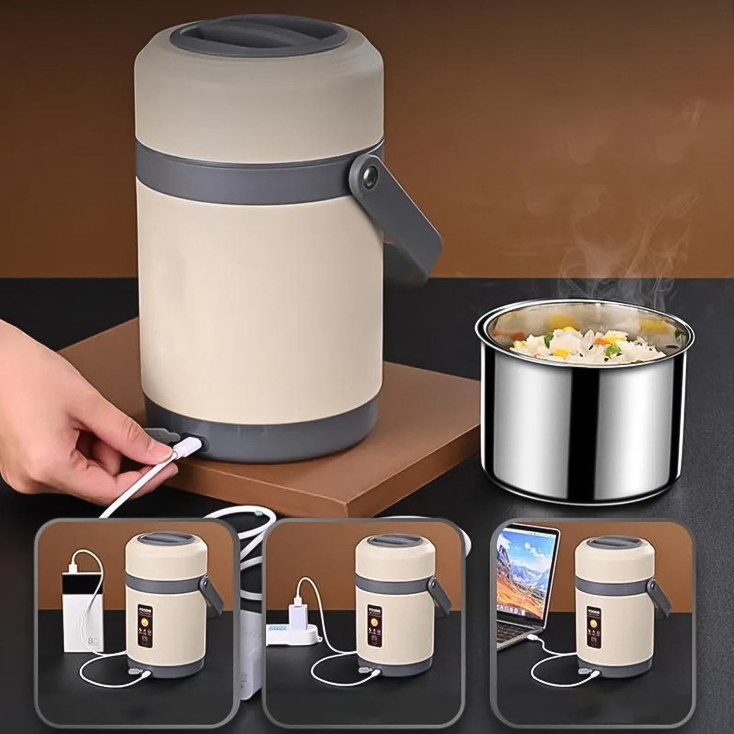 Usb Electric Heated Lunch Boxes (2 Ltr.) - Happy Price - Image 5