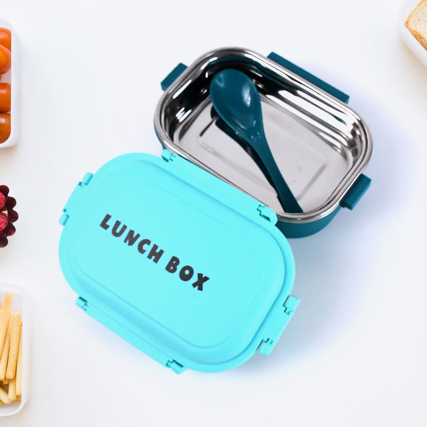 Insulated Testy Stainless Steel Leakproof Lunch Box With Spoon (1 Set) - Happy Price - Image 4