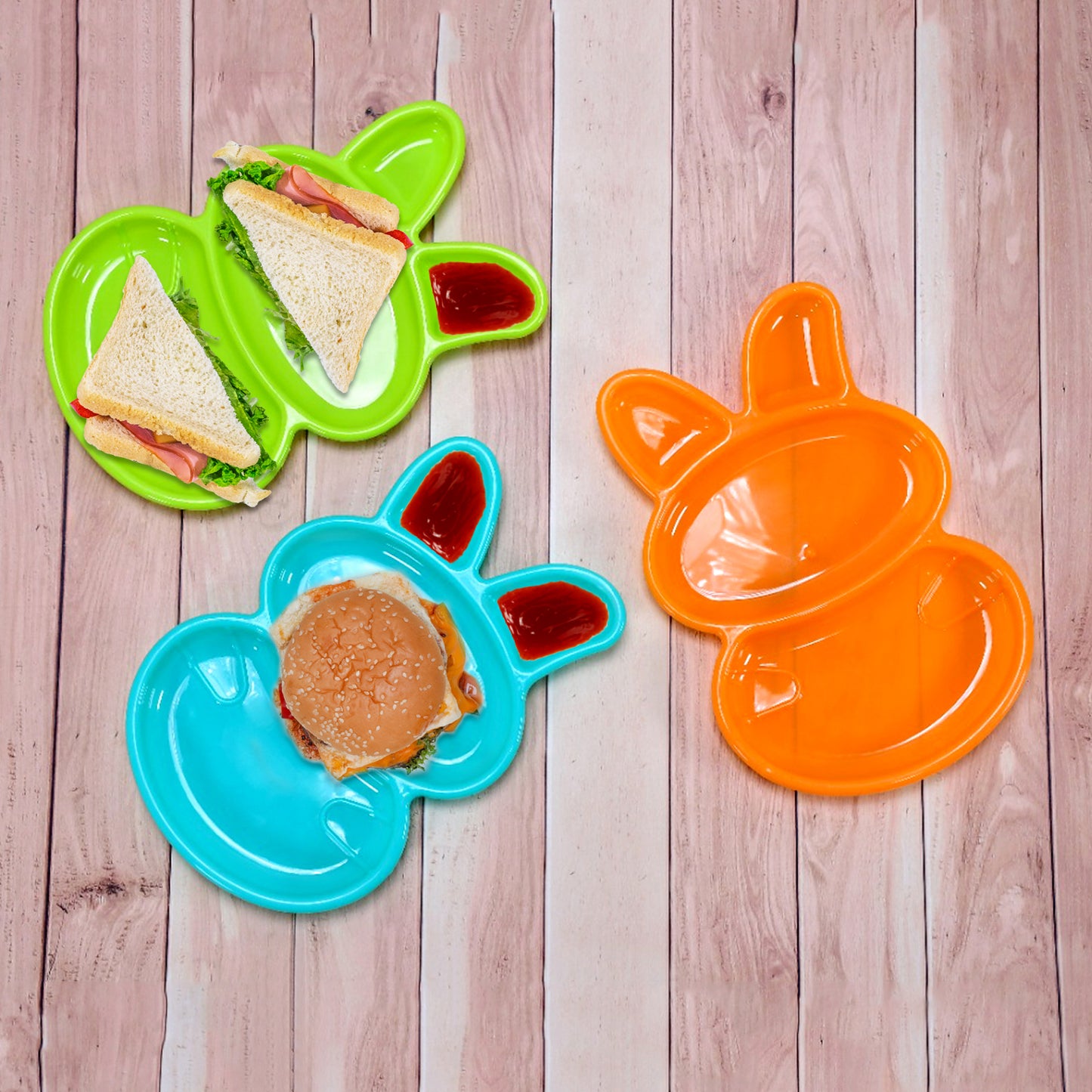 Rabbit Shape Dish 6 Pcs For Kids (Multicolor) - Happy Price - Image 4