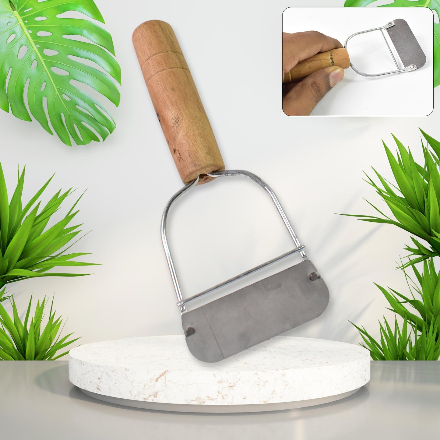 Wooden Handle Metal Vegetable Cutter Peeler Slicer (1 Pc) - Happy Price - Image 2