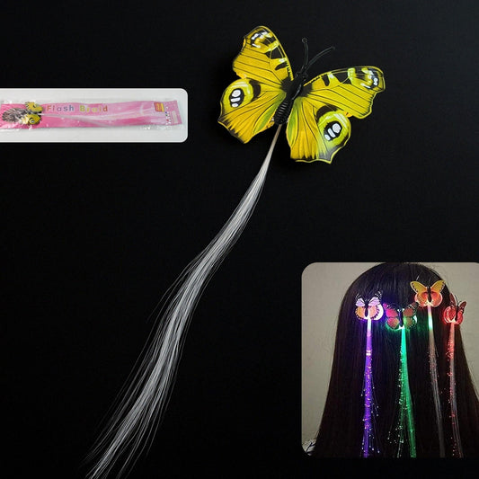 Led Butterfly Hair Braid Clip (Mix Color 1 Pc) - Happy Price - Image 1