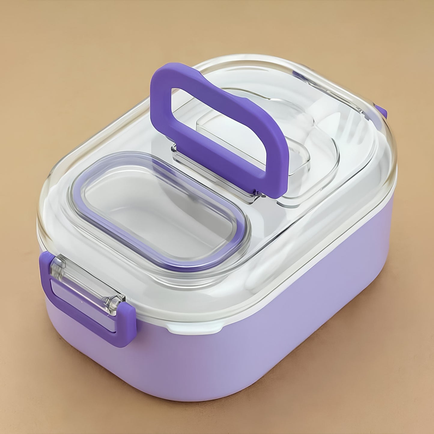 Multi-functional 1 Set Leakproof Lunch Box With Cutlery  Tumbler - Happy Price - Image 3