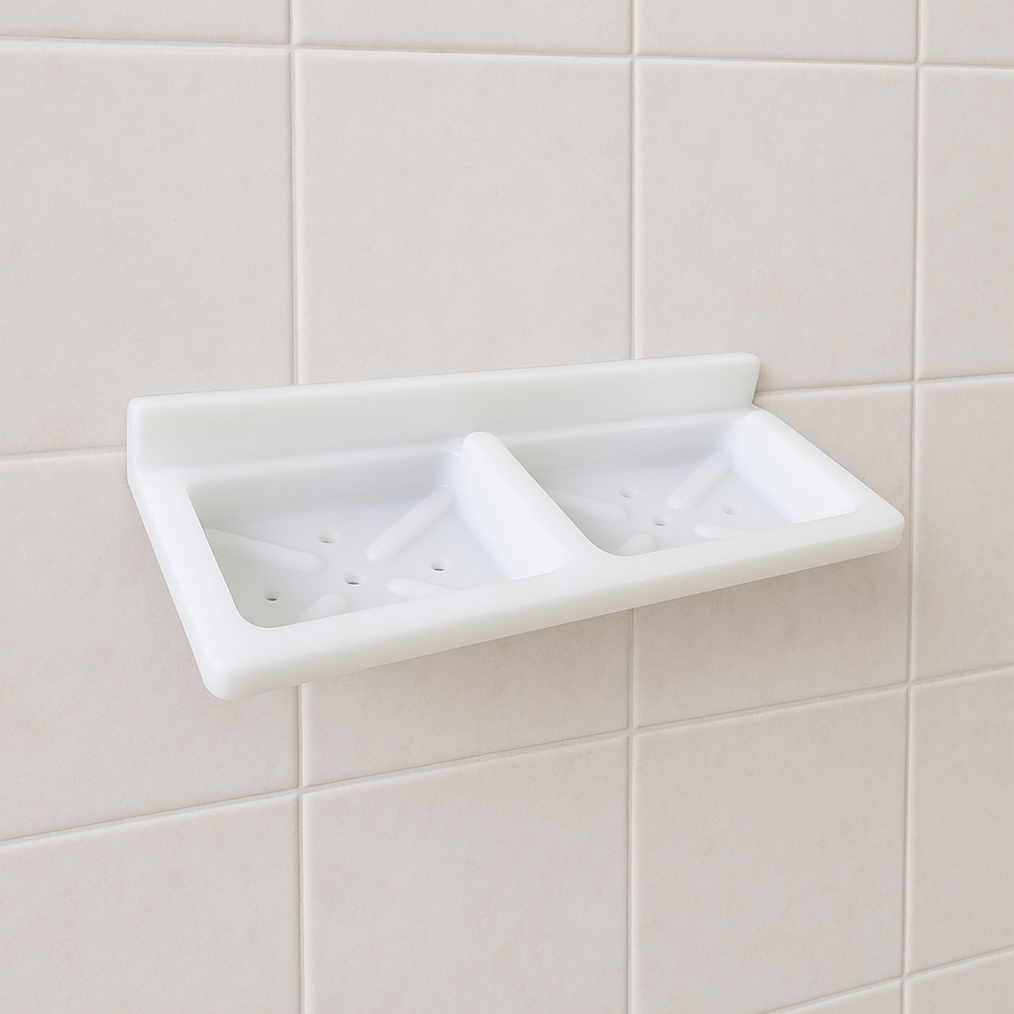 Wall Mounted Double Compartment Soap  Sponge Holder (1 Pc) - Happy Price - Image 6