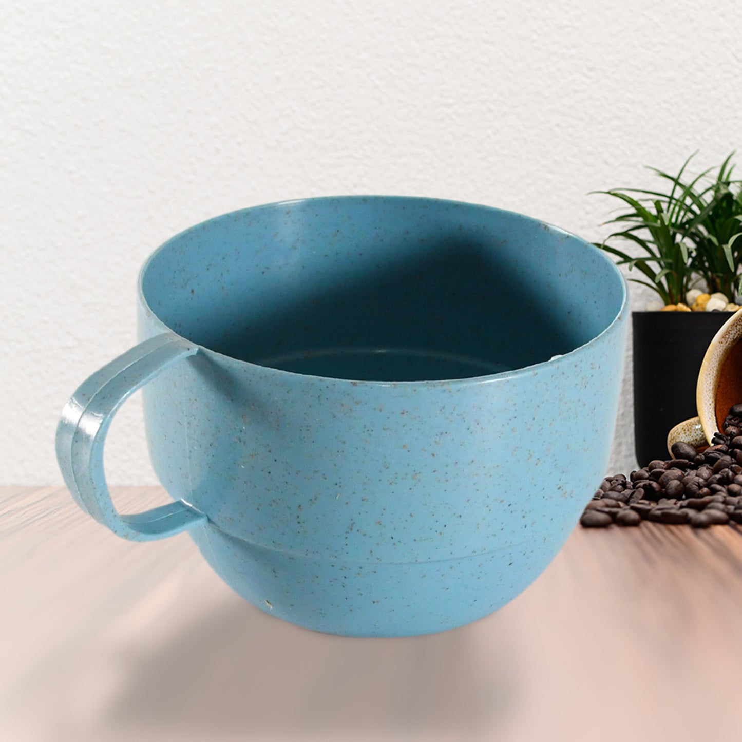 8157 Multipurpose Plastic Water Cup With Handle Reusable Cups Environmental Friendly Festival For Milk Cup Coffee Cup Tea Cup Breakfast Cup Drinking Mug Or Outdoor For Household Gift For Birthday (1 Pc) - Happy Price - Image 2