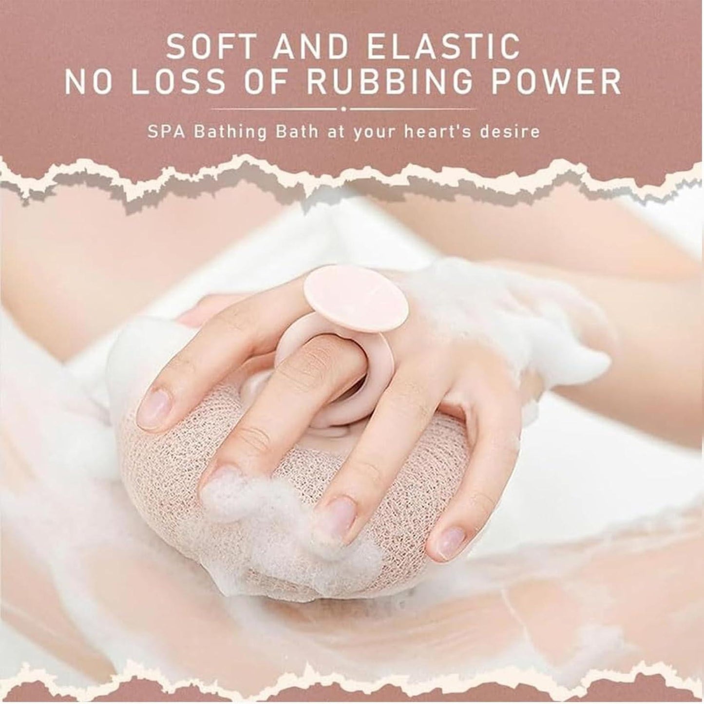 Soft Round Bath Scrubber with Foam Grip - 1 Pc - Happy Price - Image 2