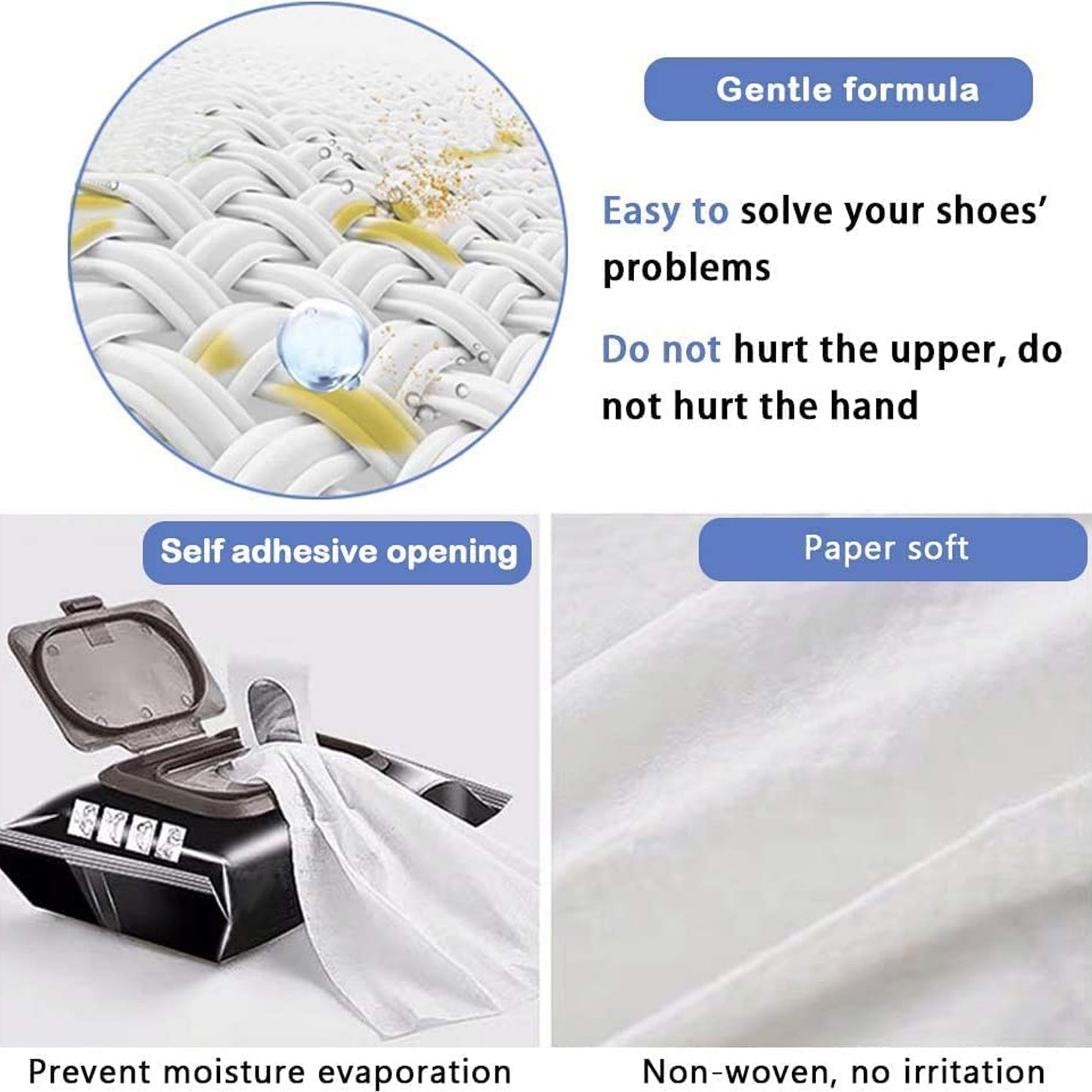 Shoe Cleaning Wet Wipes Fast Scrubbing Shoes Cleaning Tissue Sneakers Non-woven Detergent Quick Wipes Disposable Travel Portable Removes Dirt Stains - Happy Price - Image 5
