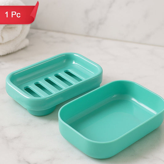Premium Quality Rectangular Aqua Green Plastic Soap Case (1 Pc) - Happy Price - Image 1