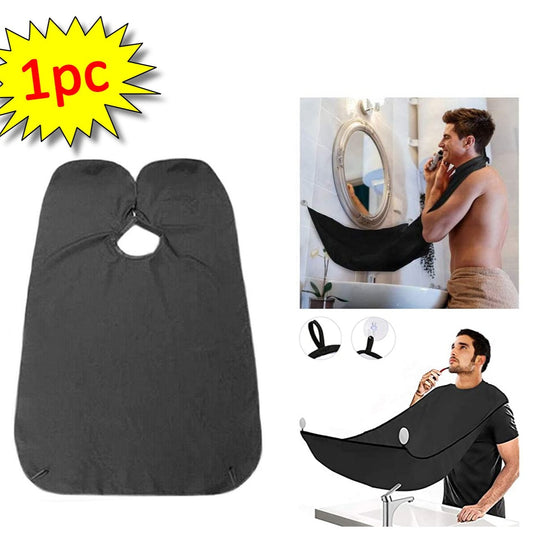 Black Beard Apron Hair Clippings Catcher Grooming Bib - Happy Price - Image 1
