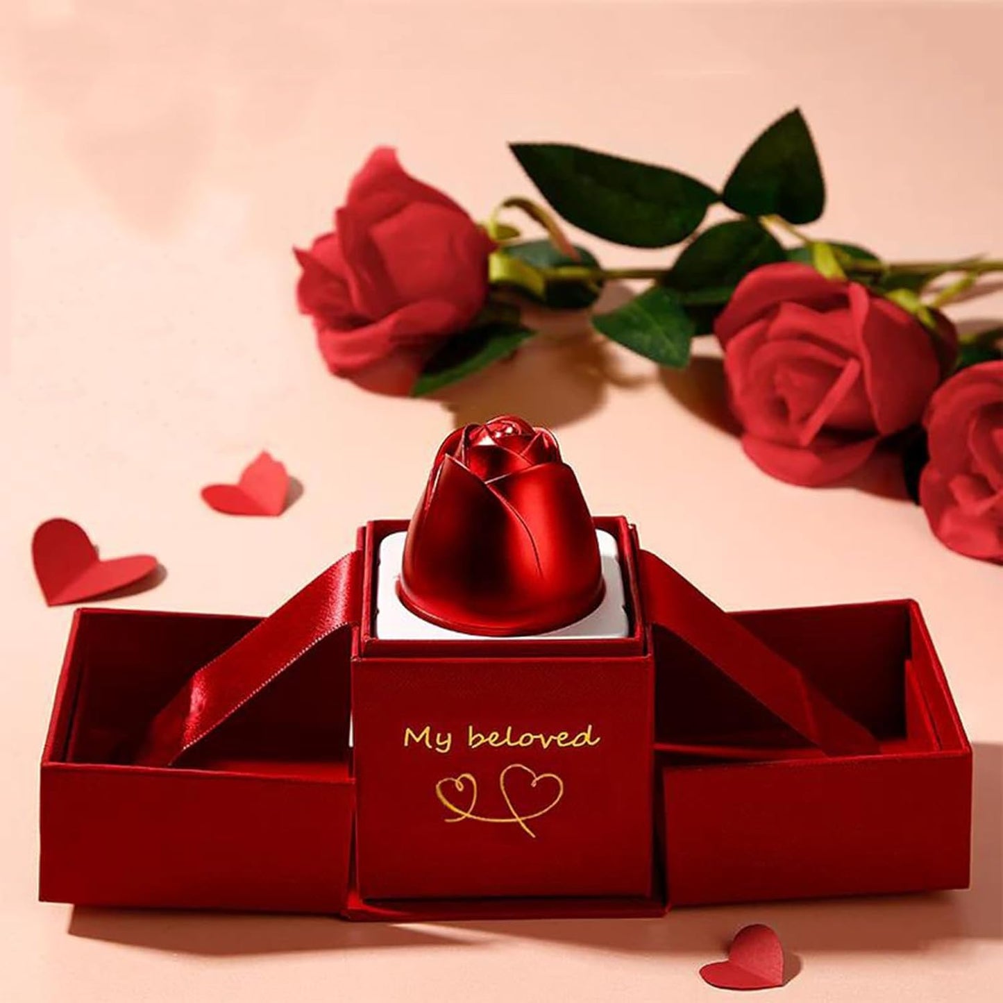 Christmas Gifts For Women Rose Ring Box Jewellery Box Eternal Rose Necklaces Box Wedding Valentines Day - Happy Price - Image 3