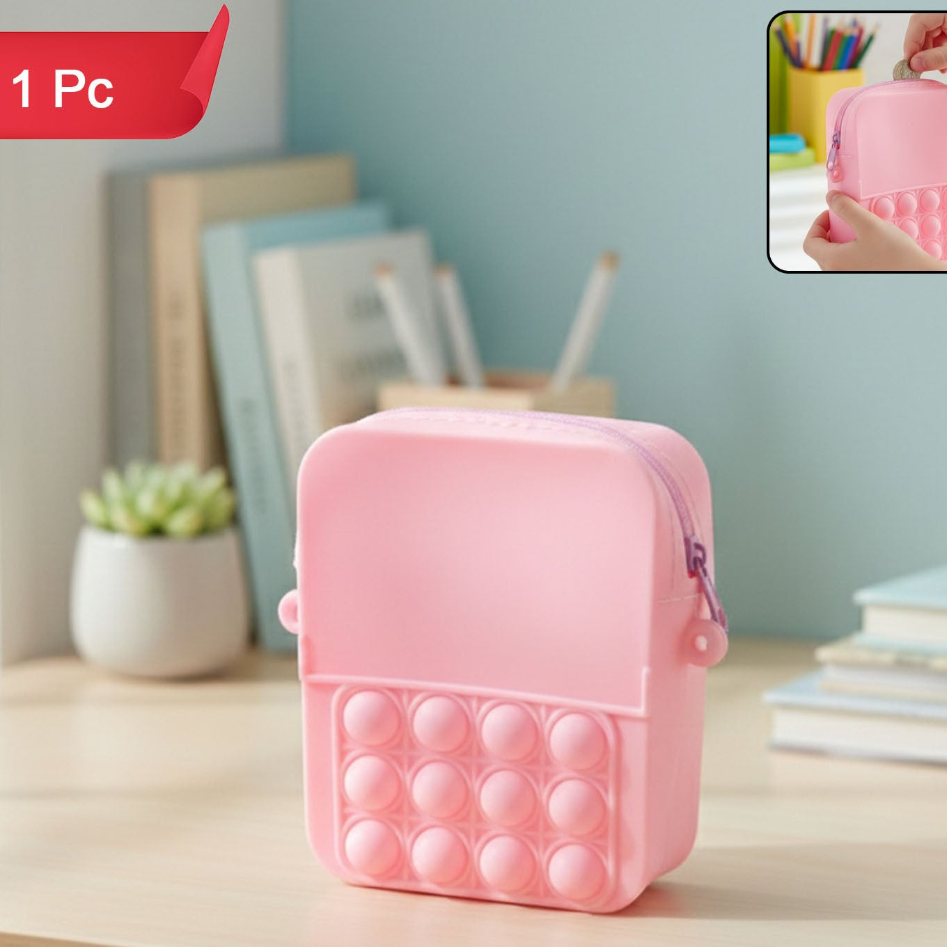 Kids Pop It Fidget Sling Bag - Silicone Bubble Crossbody Pouch (1 Pc) - Happy Price - Image 1