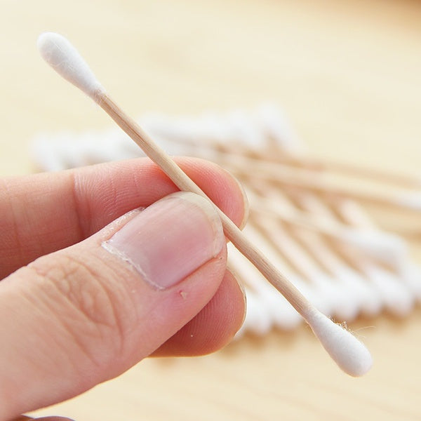 Cotton Swabs Bamboo With Wooden Handles For Makeup Clean Care Ear Cleaning Wound Care Cosmetic Tool Double Head Biodegradable Eco Friendly (Pack Of 20) - Happy Price - Image 4