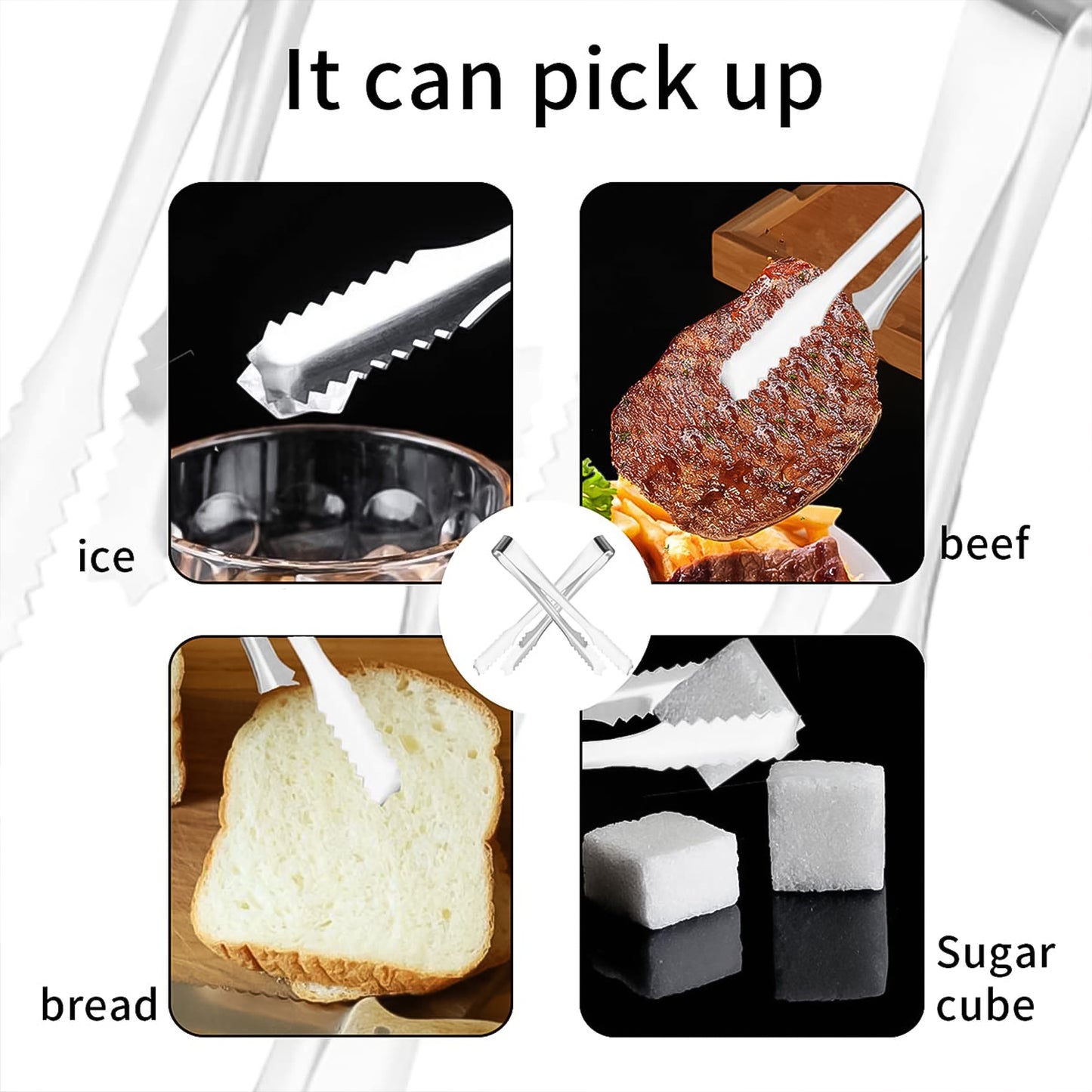 Stainless Steel Tong For Lifting Ice Cubes Sugar Cubes  Serving Tongs (13 Cm  1 Pc) - Happy Price - Image 6