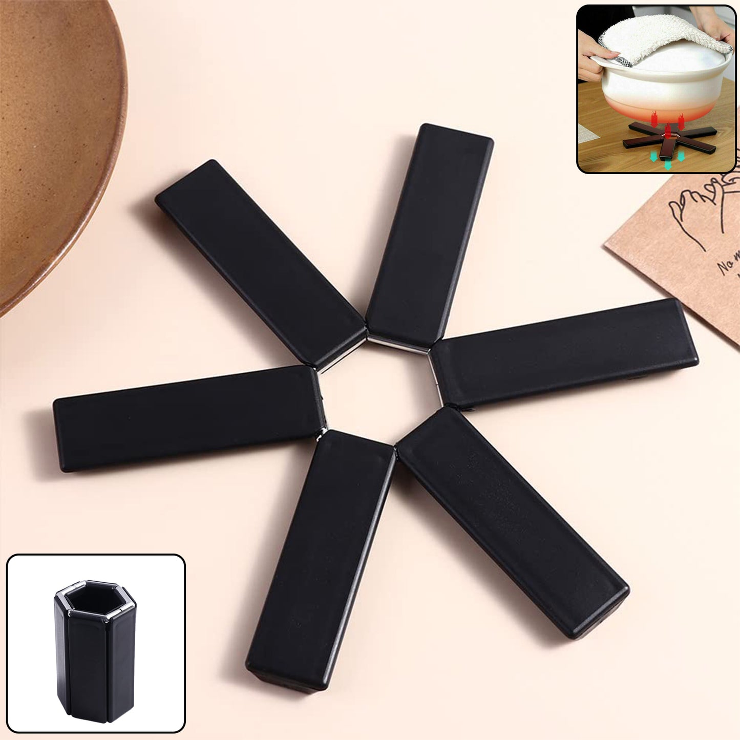 Foldable Hot Pot Stand - Heat Resistant Trivet Mat (1 Pc) - Happy Price - Image 2