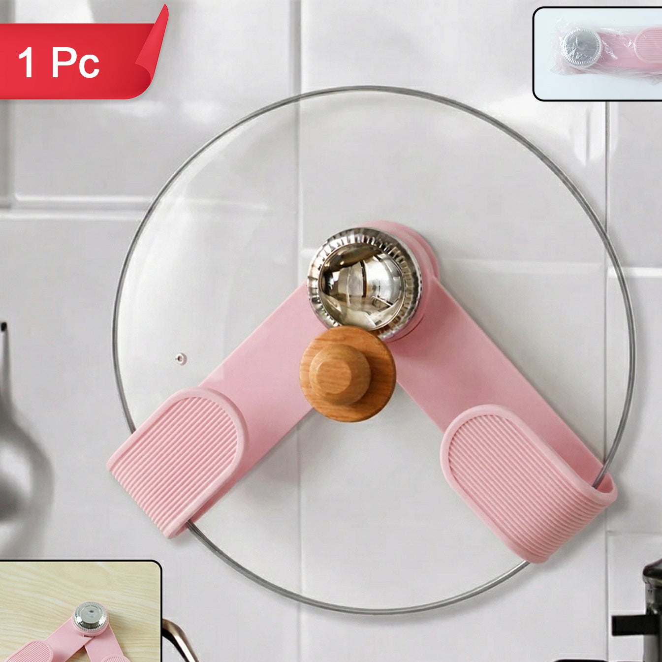 Adjustable Anti-slip Pot Lid Holder Clip (1 Pc)