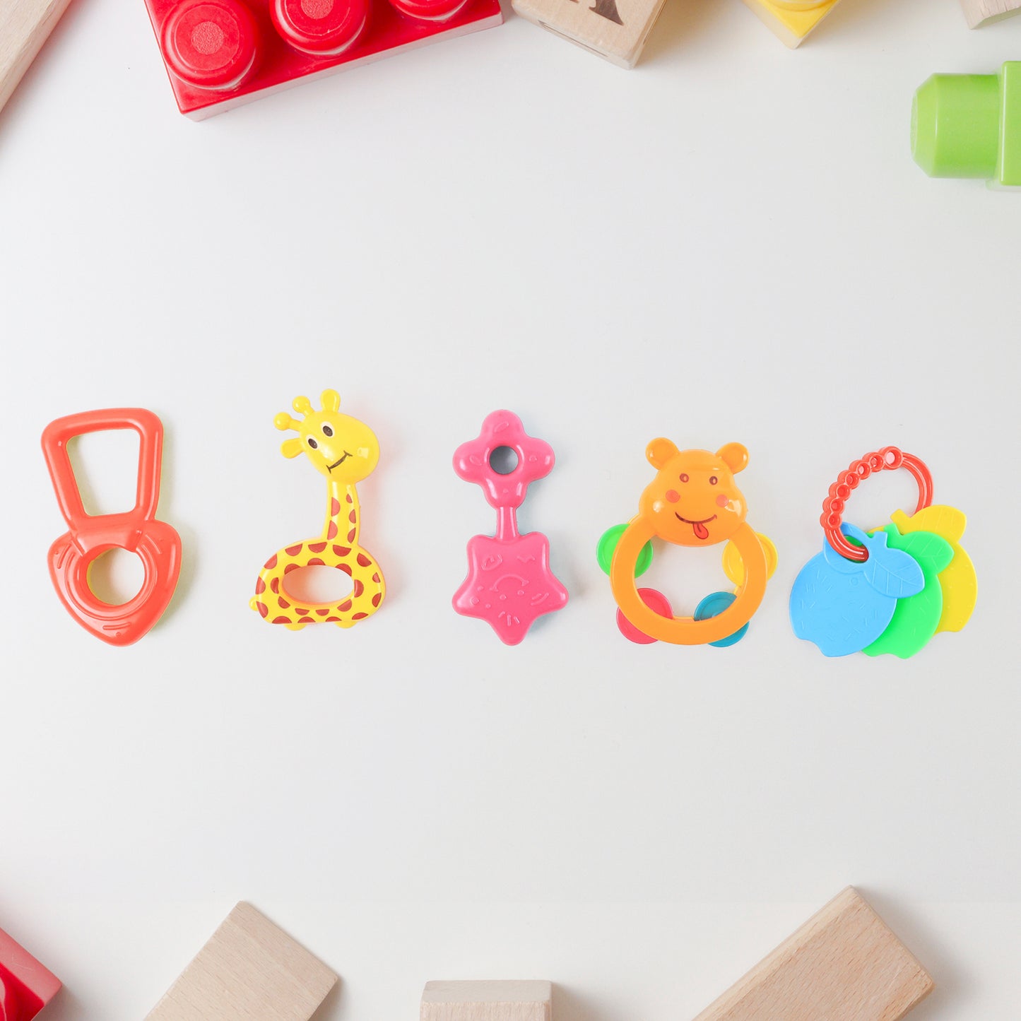 Plastic Baby Rattle Toys 5 Pcs Set - Happy Price - Image 3