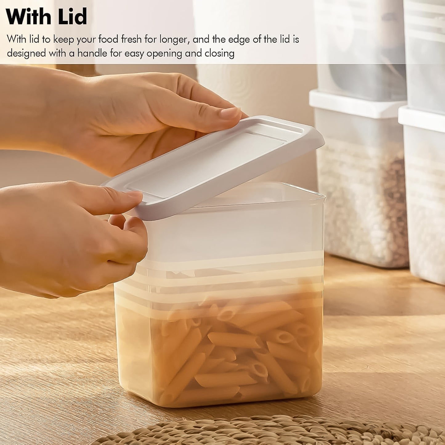 Transparent Square Plastic Food Containers with Airtight Lids - Set of 6 Pcs - Happy Price - Image 6
