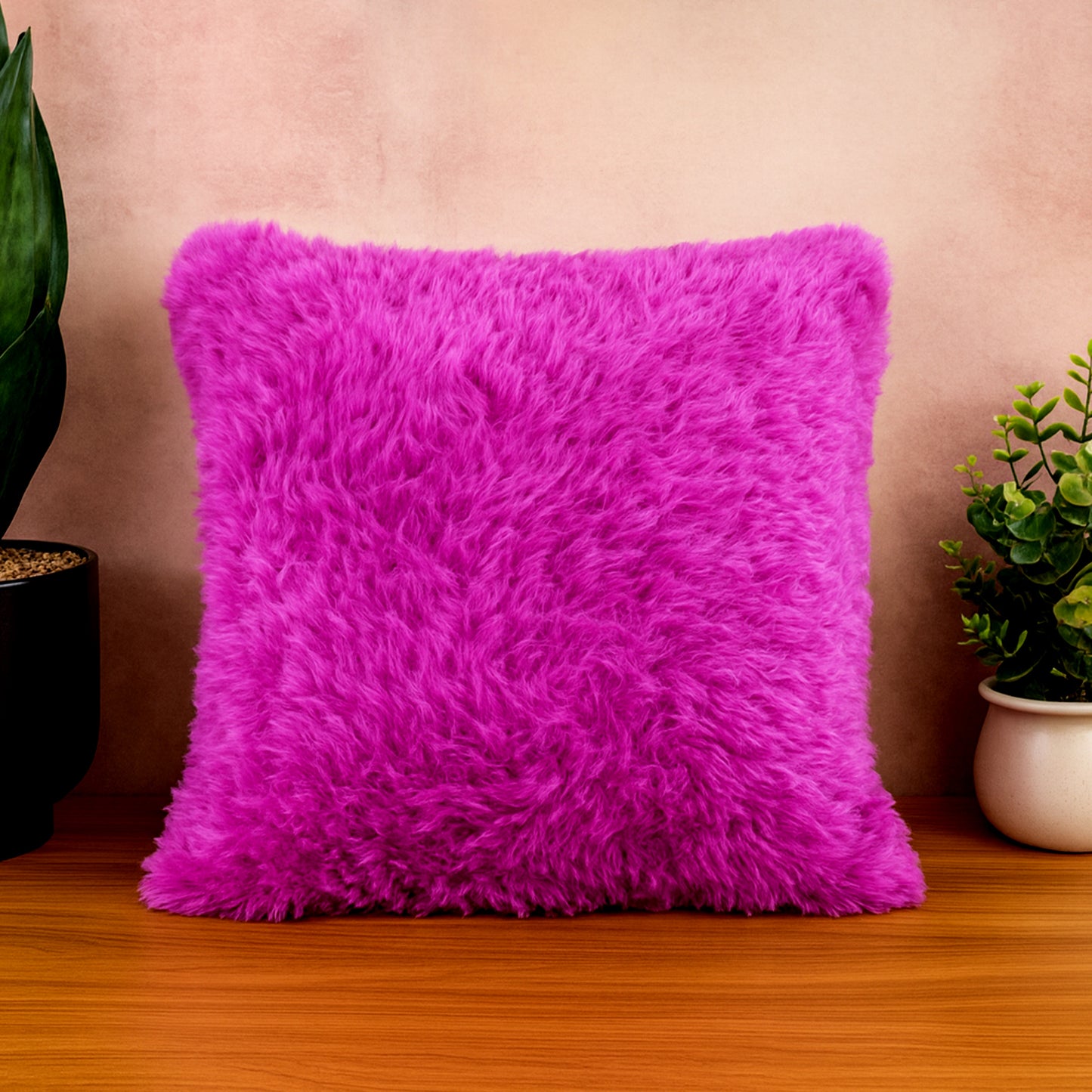 Super Soft Faux Fur Cushion Pillow (1 Pc) - Plush Decorative Throw for Sofa & Bed - Happy Price - Image 3