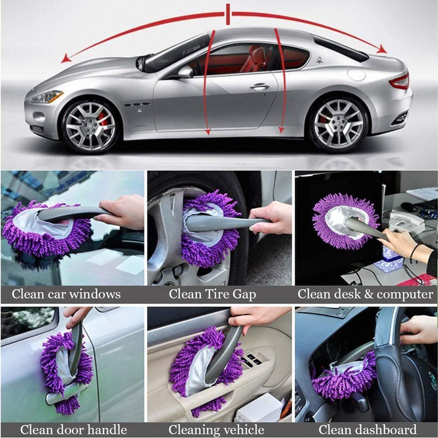 Microfiber Car Duster Brush with Handle for Exterior & Interior Cleaning - Happy Price - Image 6