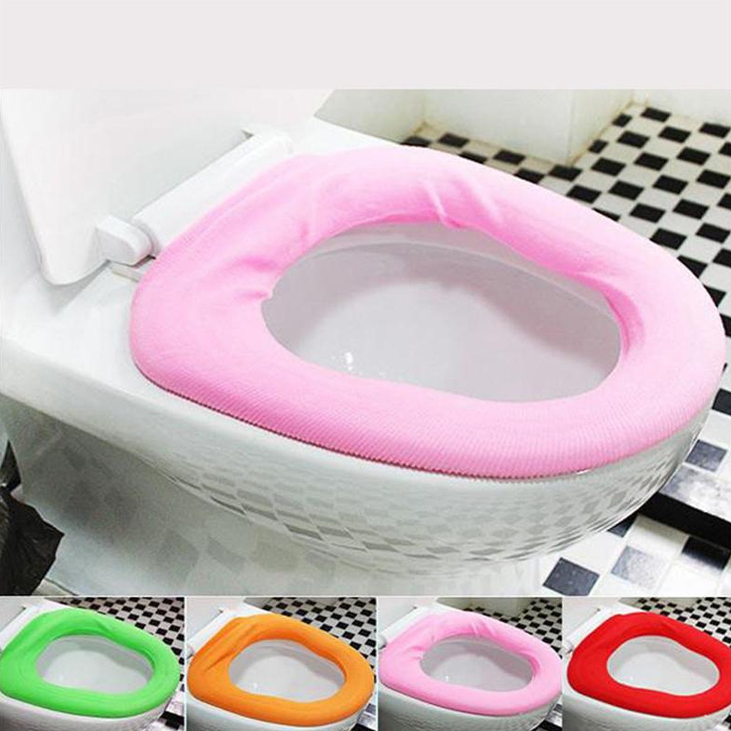 4768 Bathroom Soft Thicker Warmer Stretchable Washable Cloth Toilet Seat Cover Pads (1pc) - Happy Price - Image 7