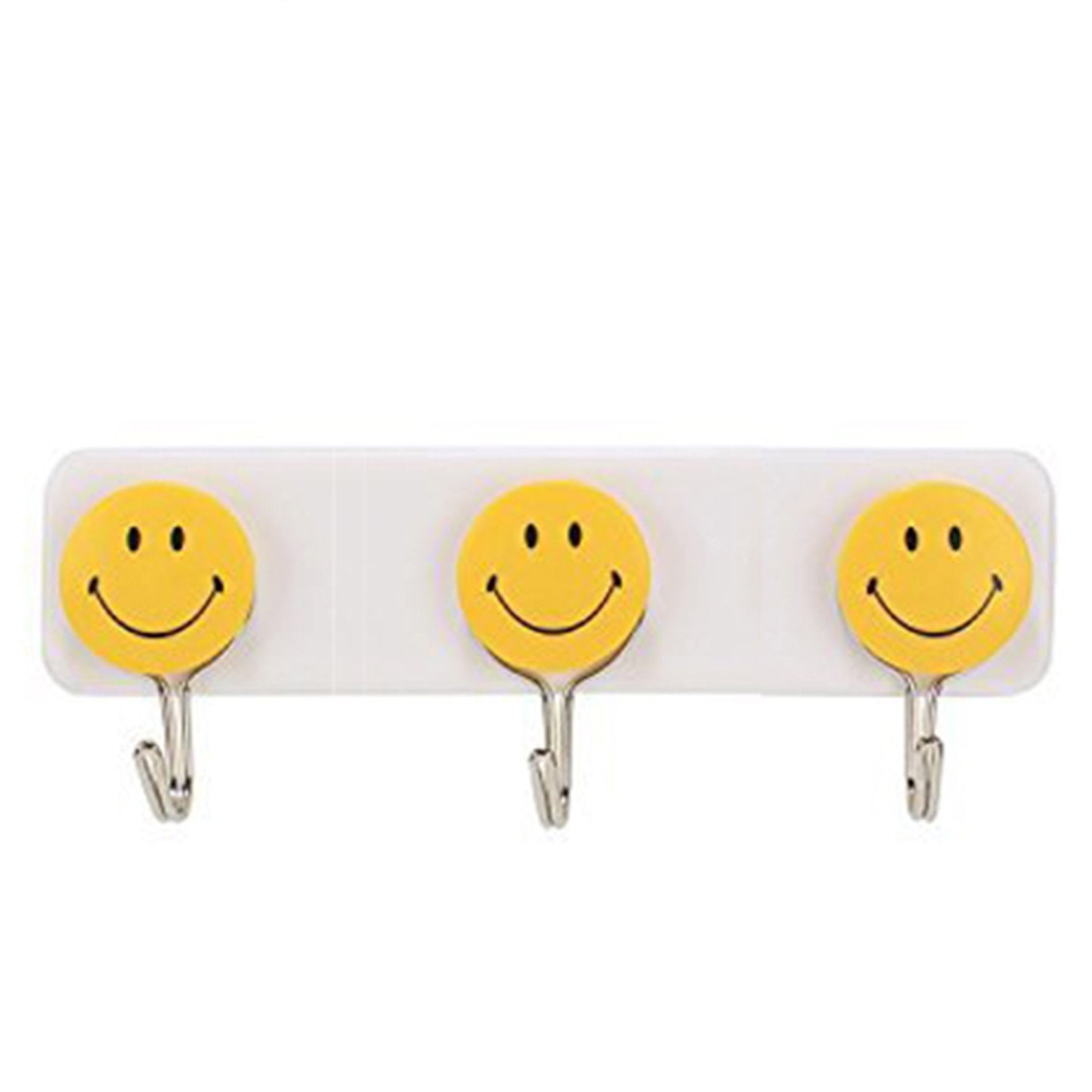 Self Adhesive Smiley Face Wall Hooks (Pack Of 3) - Happy Price - Image 1
