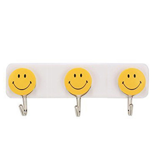 Self Adhesive Smiley Face Wall Hooks (Pack Of 3) - Happy Price - Image 1
