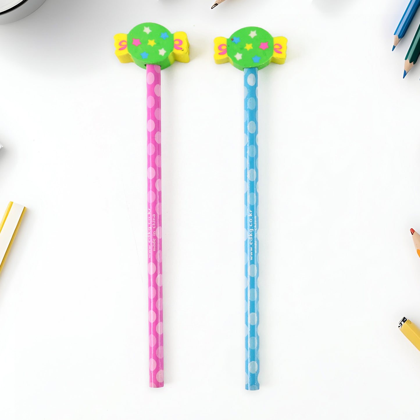 Fun Candy Design Pencil Set With Accessories (1 Set  Mix Design) - Happy Price - Image 6