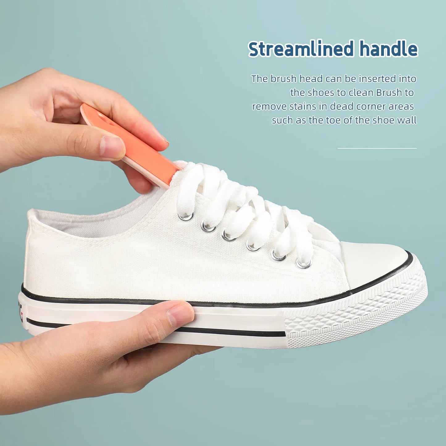 Compact Shoe & Clothes Cleaning Brush with ABS Handle (1 Pc) - Happy Price - Image 4