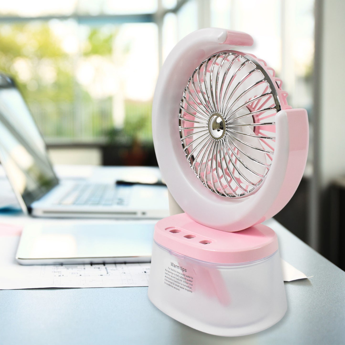 Desktop Fan - Camping Fan With Led Light Portable Humidifying Fan (1 Pc  Plug  Play Fan) - Happy Price - Image 3