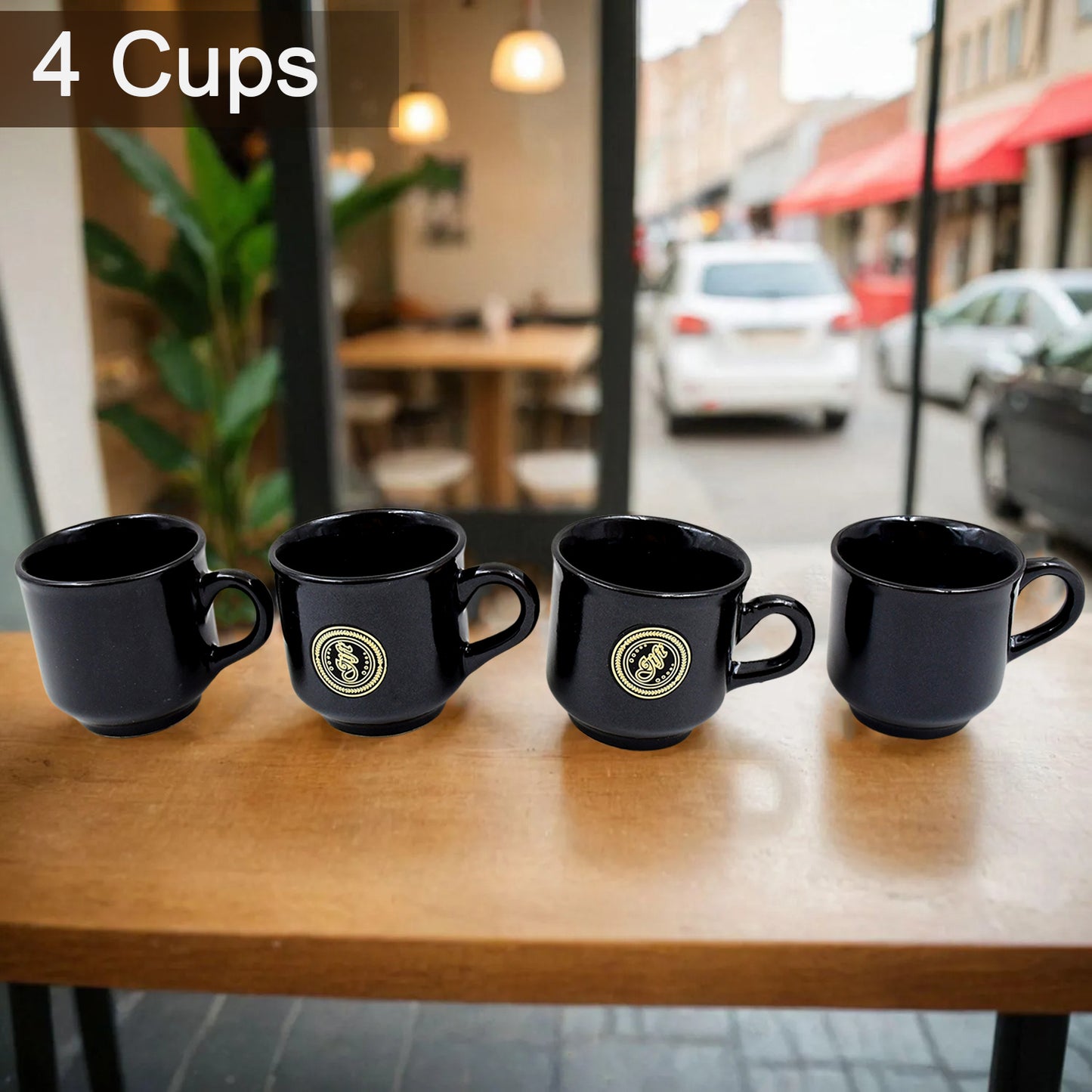 A One Ceramic Tea  Cups  Mug Set With Leaf Shape Serving Bowl (8 Pcs Set) - Happy Price - Image 3
