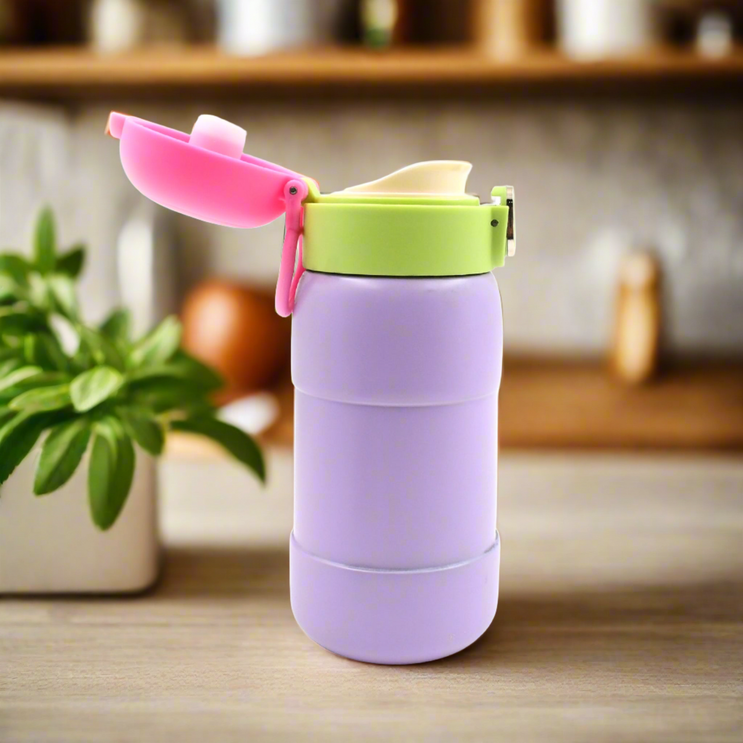 Duckstainless Steel Water Bottle For Kids Adults Steel Flask Metal Thermos Spill Proof Cap Closure Bpa Free For School Home Office Drinkware (1 Pc  Mix Design) - Happy Price - Image 6