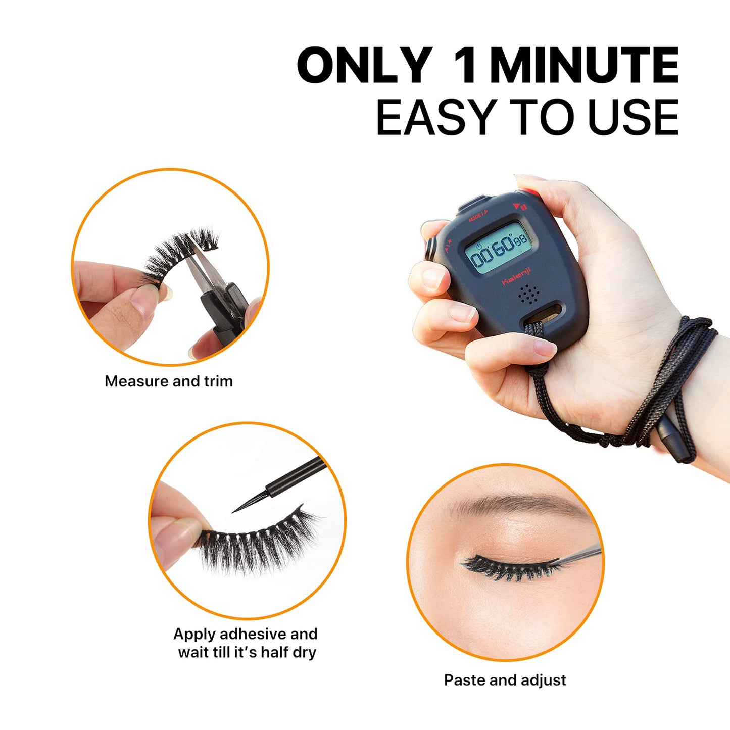 3D Mink False Eyelashes Set with Applicator - Natural Volume & Length - Happy Price - Image 5