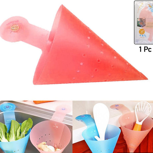 Hanging Sink Corner Strainer with Suction Cup - 1 Pc Kitchen Organizer - Happy Price - Image 1