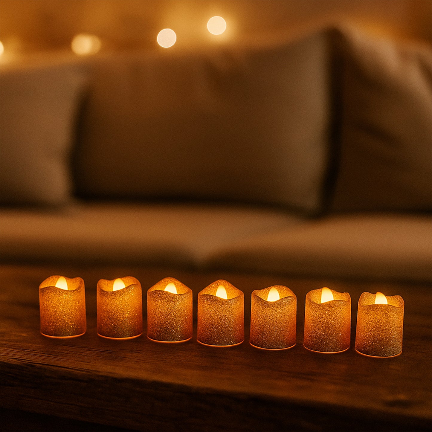 Happyprice Glitter LED Tealight Candles - 24 Pc Set, Flameless Decorative Lights for Festivals & Home - Happy Price - Image 3