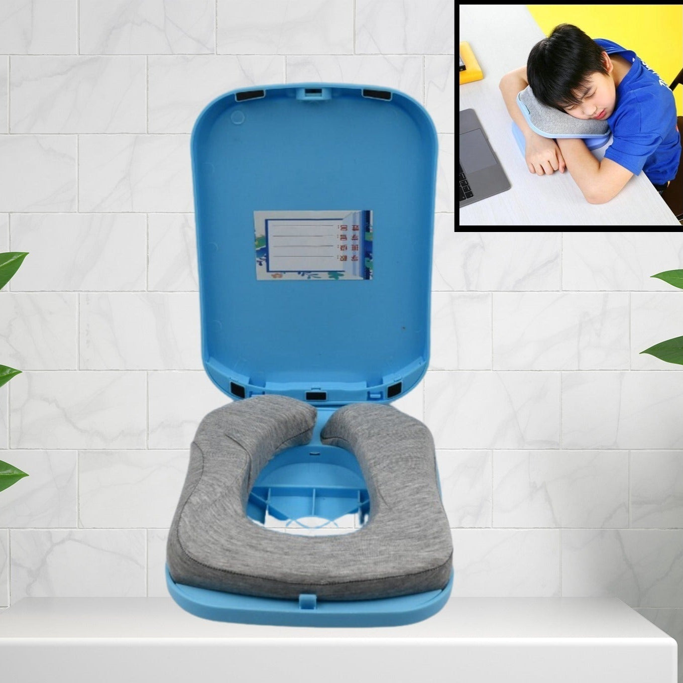 Soft Nap Doughnut Pillow  Foldable Kids Head Desk Pillow  Slow Rebound Desk Nap Pillow Easy To Carry For Office School Library Outdoor - Happy Price - Image 1