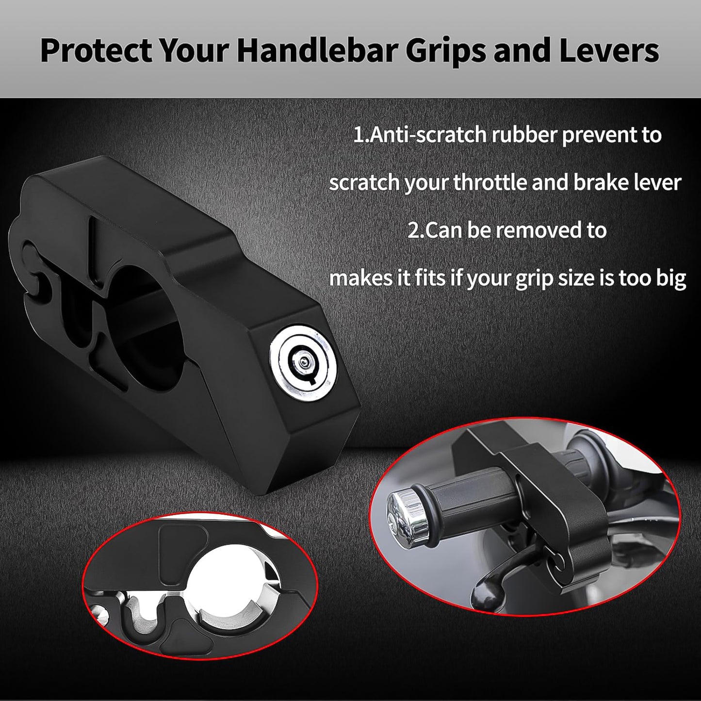 Motorcycle Grip Lock Universal Motorcycle Handlebar Throttle Grip Security Lock - Happy Price - Image 6