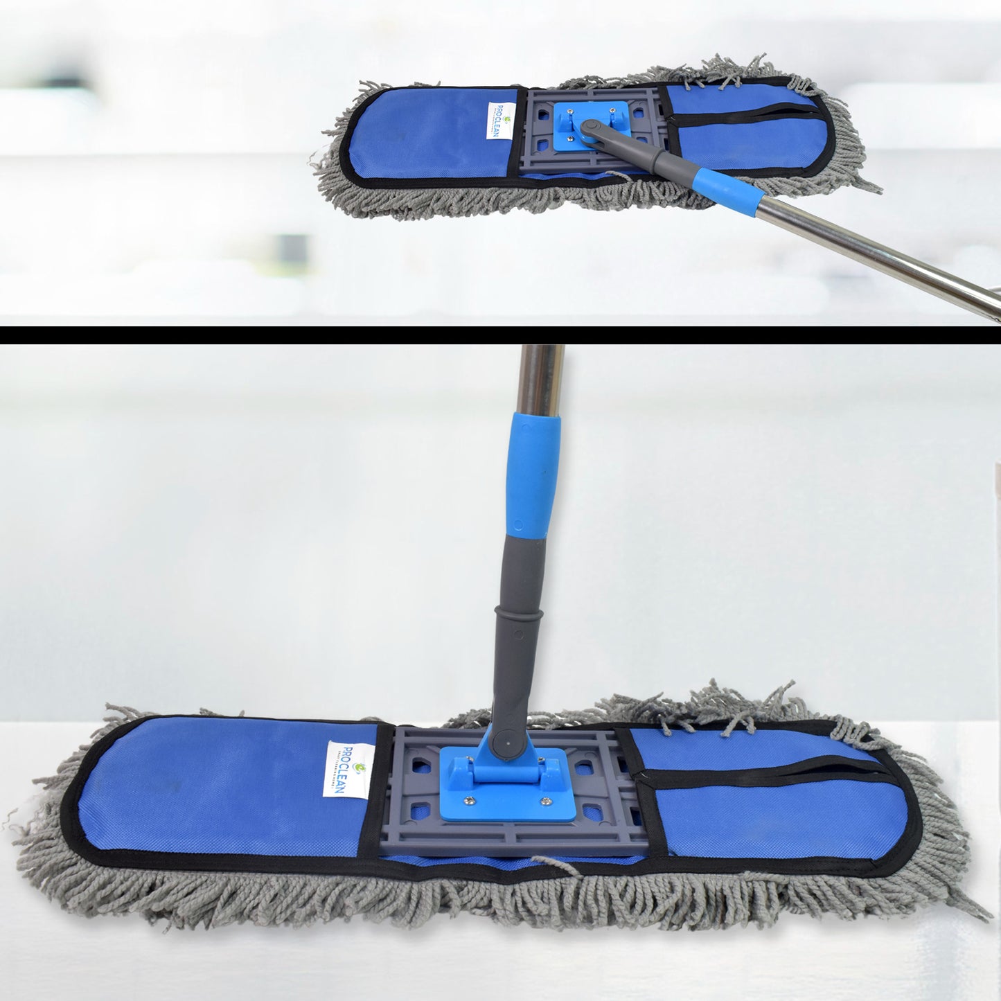 Large Cotton Pad Mop with Long Aluminium Handle for Wet & Dry Cleaning (1 Pc) - Happy Price - Image 3