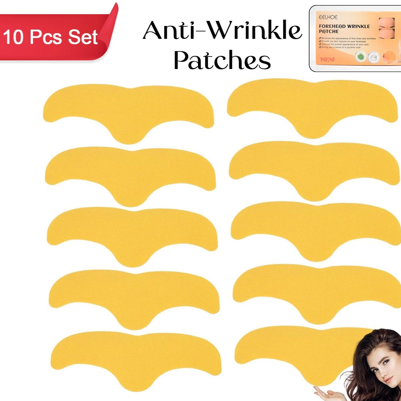 Forehead Wrinkle Patches Face Wrinkle Patches (10 Pcs Set) - Happy Price - Image 1