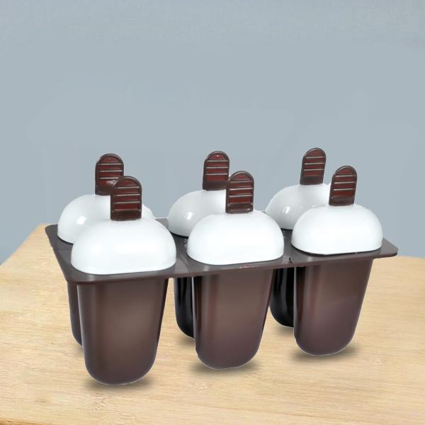 Plastic Ice Candy Maker Kulfi Maker Moulds Set With 6 Cups (Multicolour) - Happy Price - Image 2