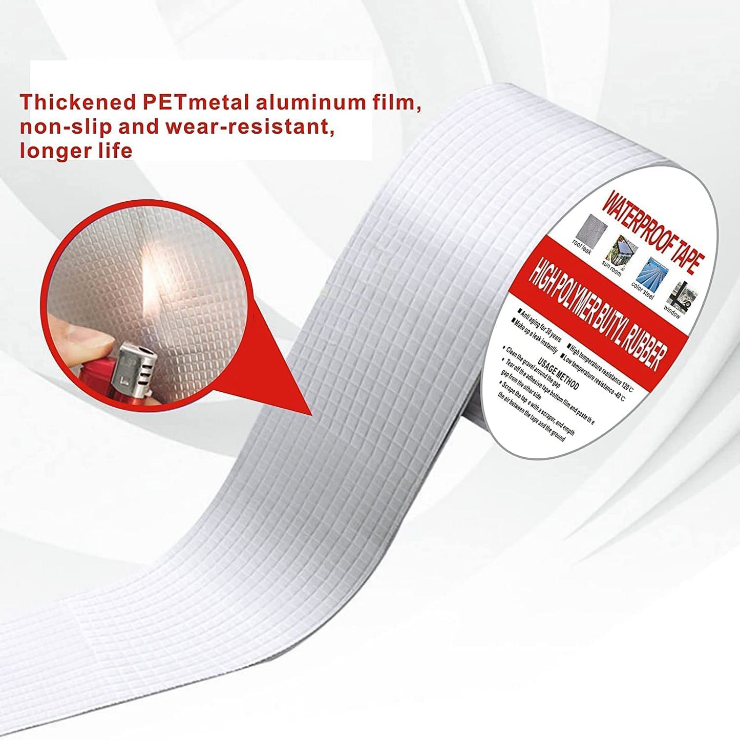 High Polymer Butyl Rubber Waterproof Tape - 100mm Width, Heavy Duty Leak Repair - Happy Price - Image 6