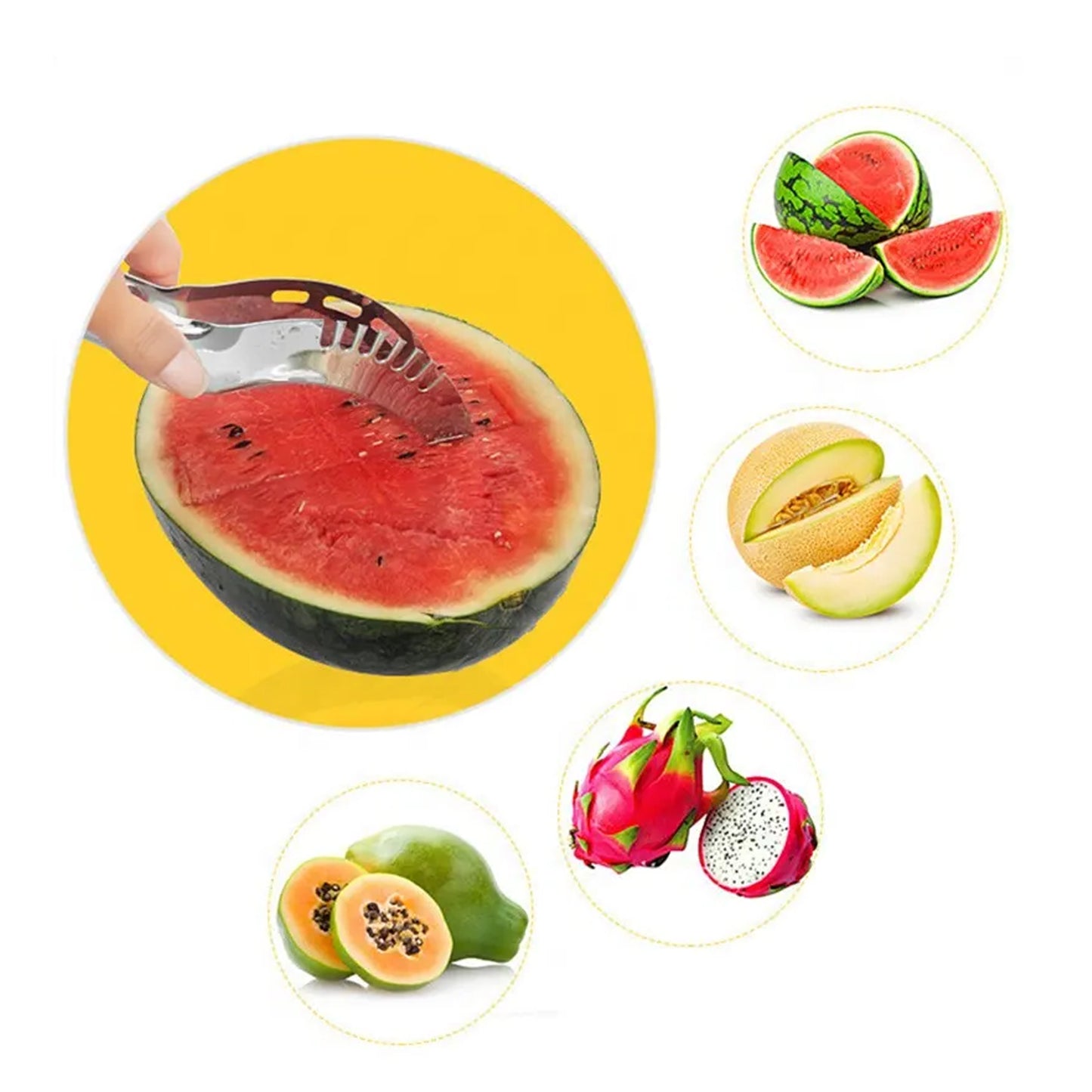 Stainless Steel Watermelon Cantaloupe Slicer Knife Corer Fruit Vegetable Tools Kitchen - Happy Price - Image 2