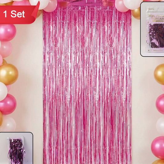 Sparkling Foil Fringe Curtain - Party & Event Backdrop (1 Set) - Happy Price - Image 1