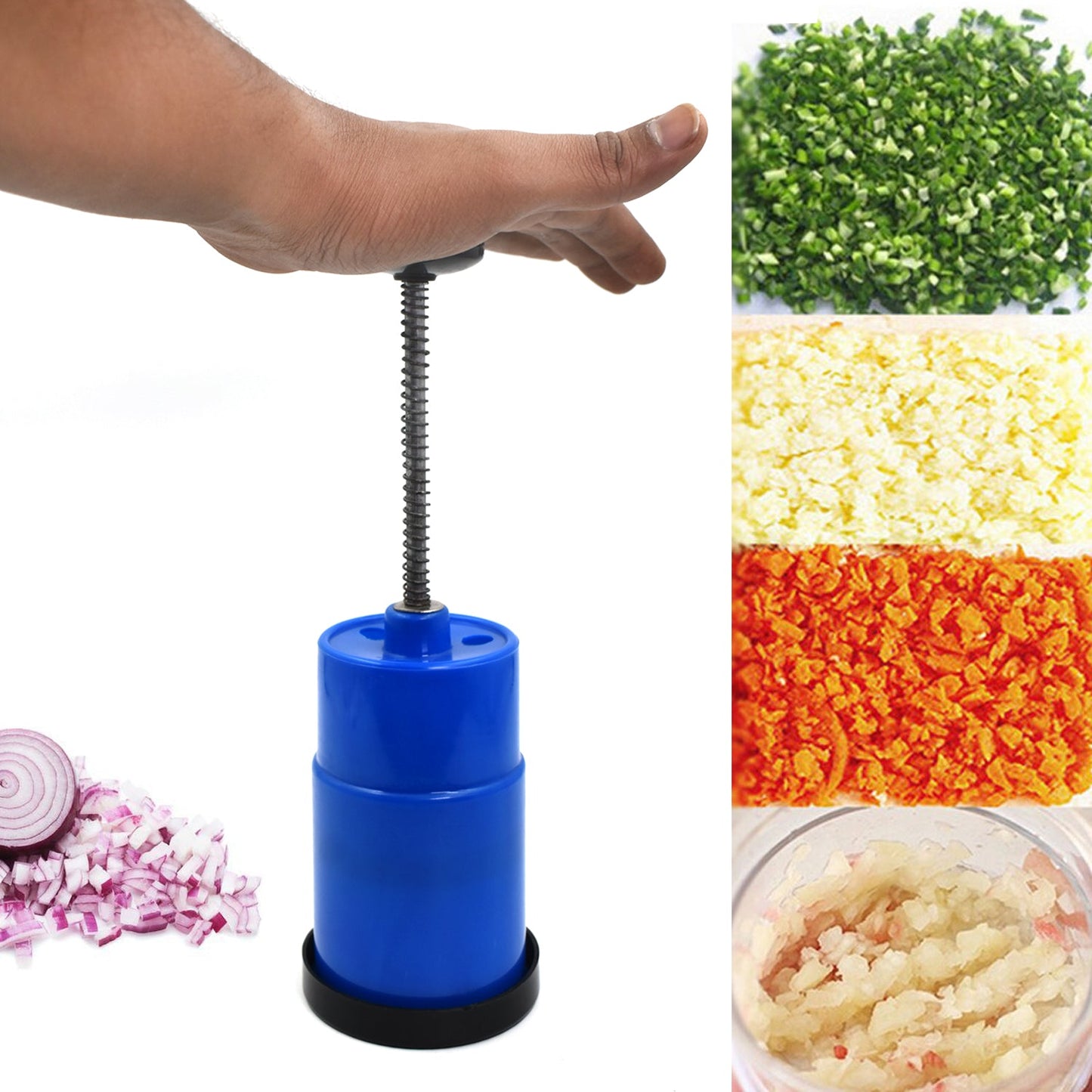 Onion Vegetable Hand Press Cutting Chopper (1 Pc  Mix Color) - Happy Price - Image 6