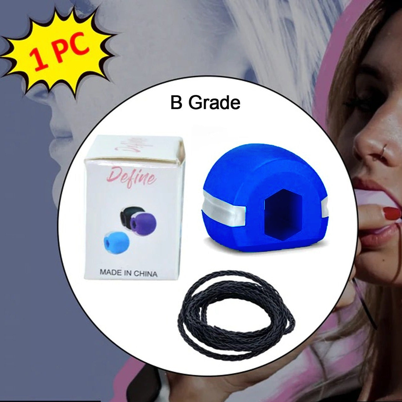 Dark Blue Jaw Exerciser Used To Gain Sharp And Chiselled Jawline Easily And Fast - Happy Price - Image 1