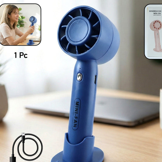 Portable Rechargeable Mini Fan - Handheld & Desk Use (1 Pc) - Great Price - Image 1