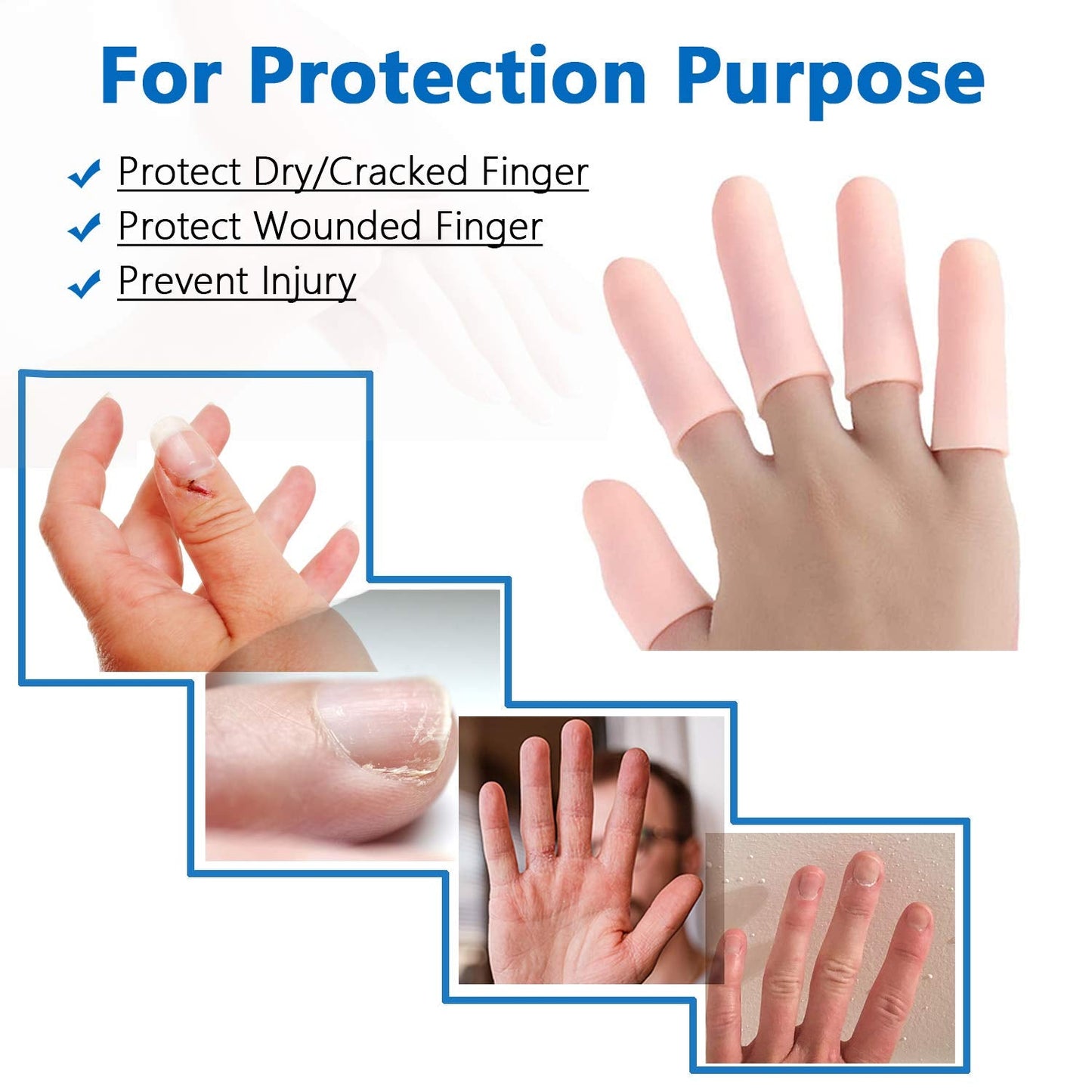Finger Caps Silicone Finger Protectors Sleeves (Finger Cots  5 Pcs Set) - Happy Price - Image 3